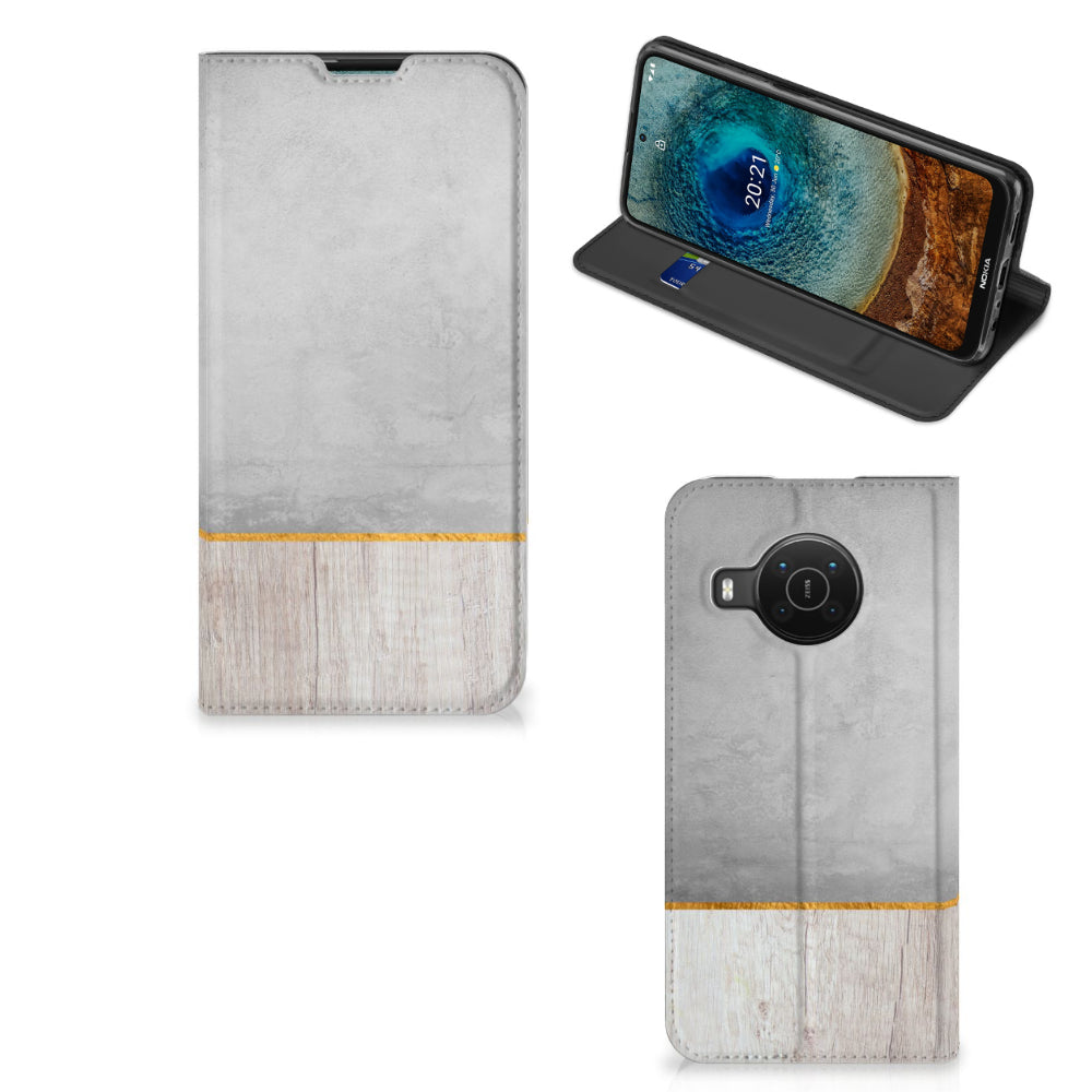 Nokia X20 | X10 Book Wallet Case Wood Concrete