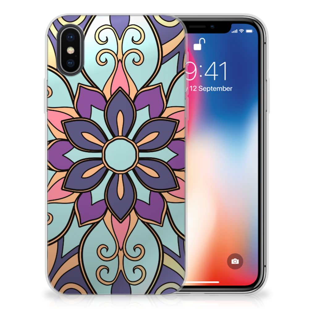 Apple iPhone X | Xs TPU Case Purple Flower