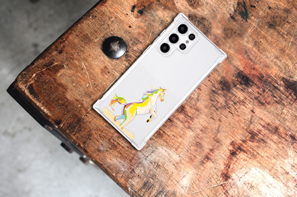 Samsung Galaxy S22 Ultra Stevig Bumper Hoesje Horse Color B2C Telecom