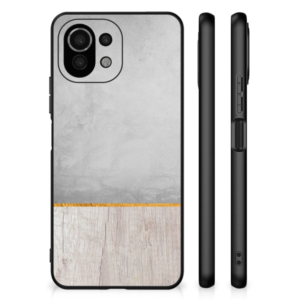 Xiaomi 11 Lite 5G NE | Mi 11 Lite Houten Print Telefoonhoesje Wood Concrete