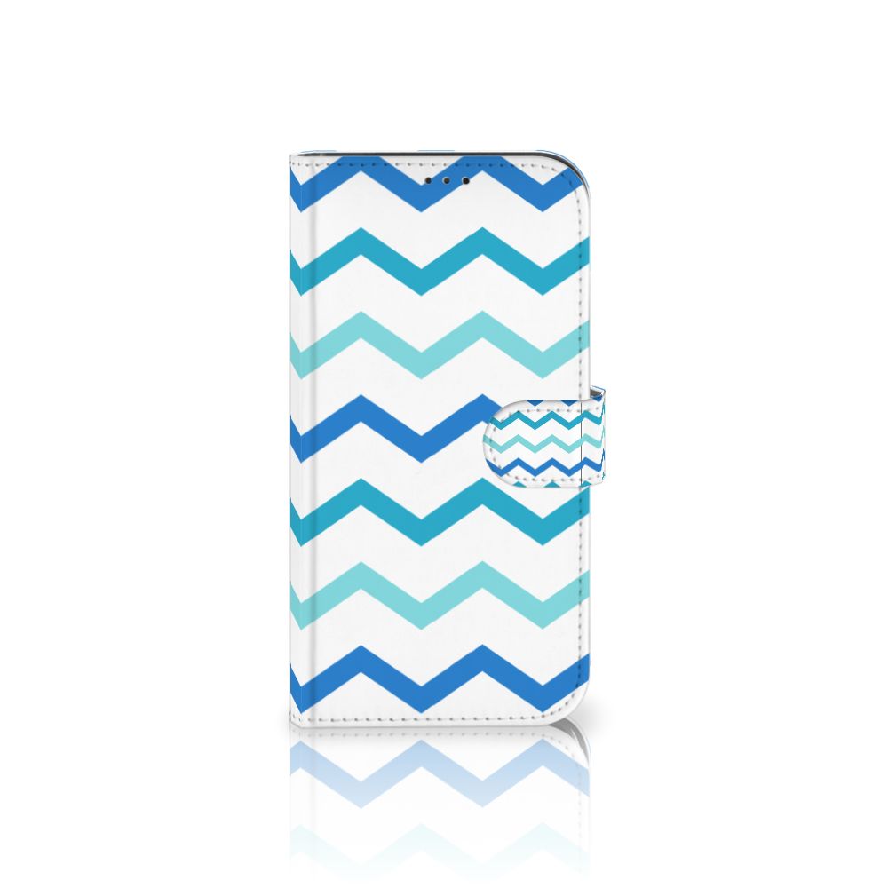 Apple iPhone 12 Pro Max Telefoon Hoesje Zigzag Blauw