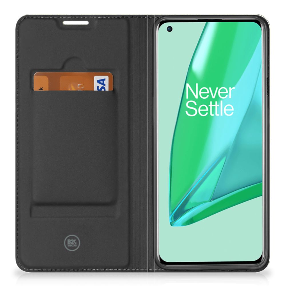 OnePlus 9 Pro Book Wallet Case Green Wood