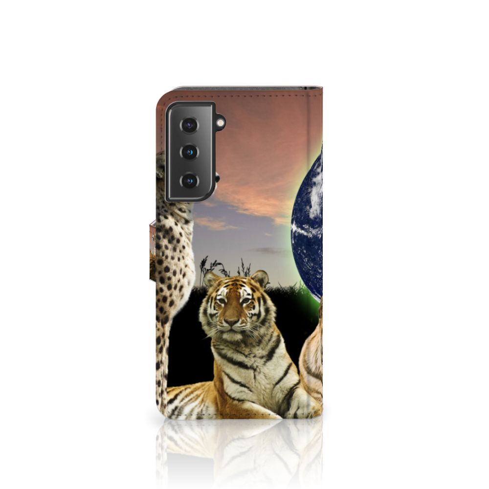 Samsung Galaxy S21 Telefoonhoesje met Pasjes Roofdieren