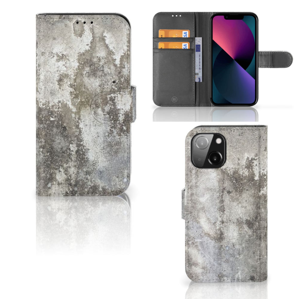 iPhone 13 Mini Bookcase Beton Print