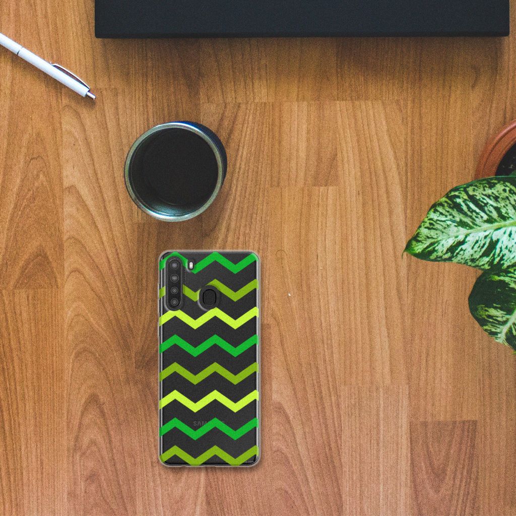 Samsung Galaxy A21 TPU bumper Zigzag Groen B2C Telecom
