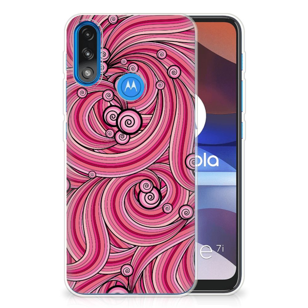 Motorola Moto E7/E7i Power Hoesje maken Swirl Pink