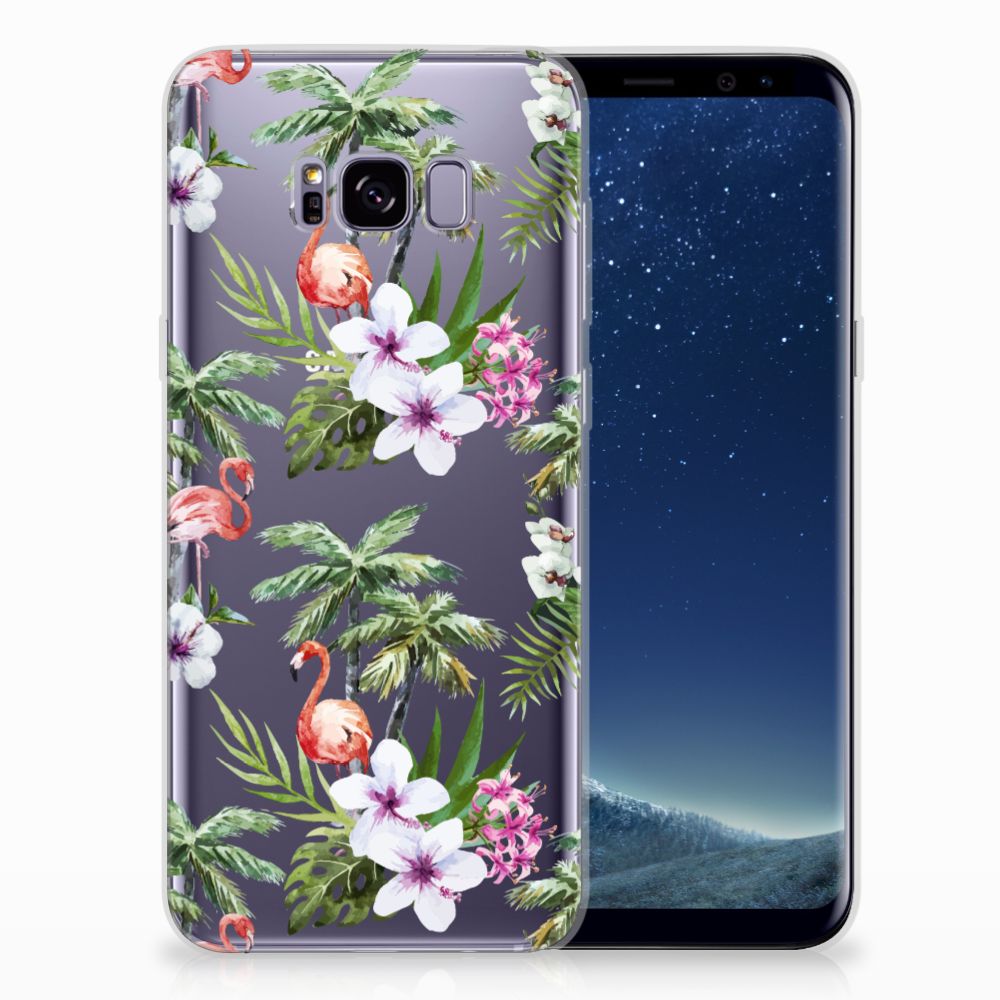 Samsung Galaxy S8 Plus TPU Hoesje Flamingo Palms