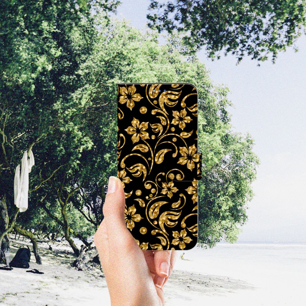 OPPO Find X3 Neo 5G Hoesje Gouden Bloemen
