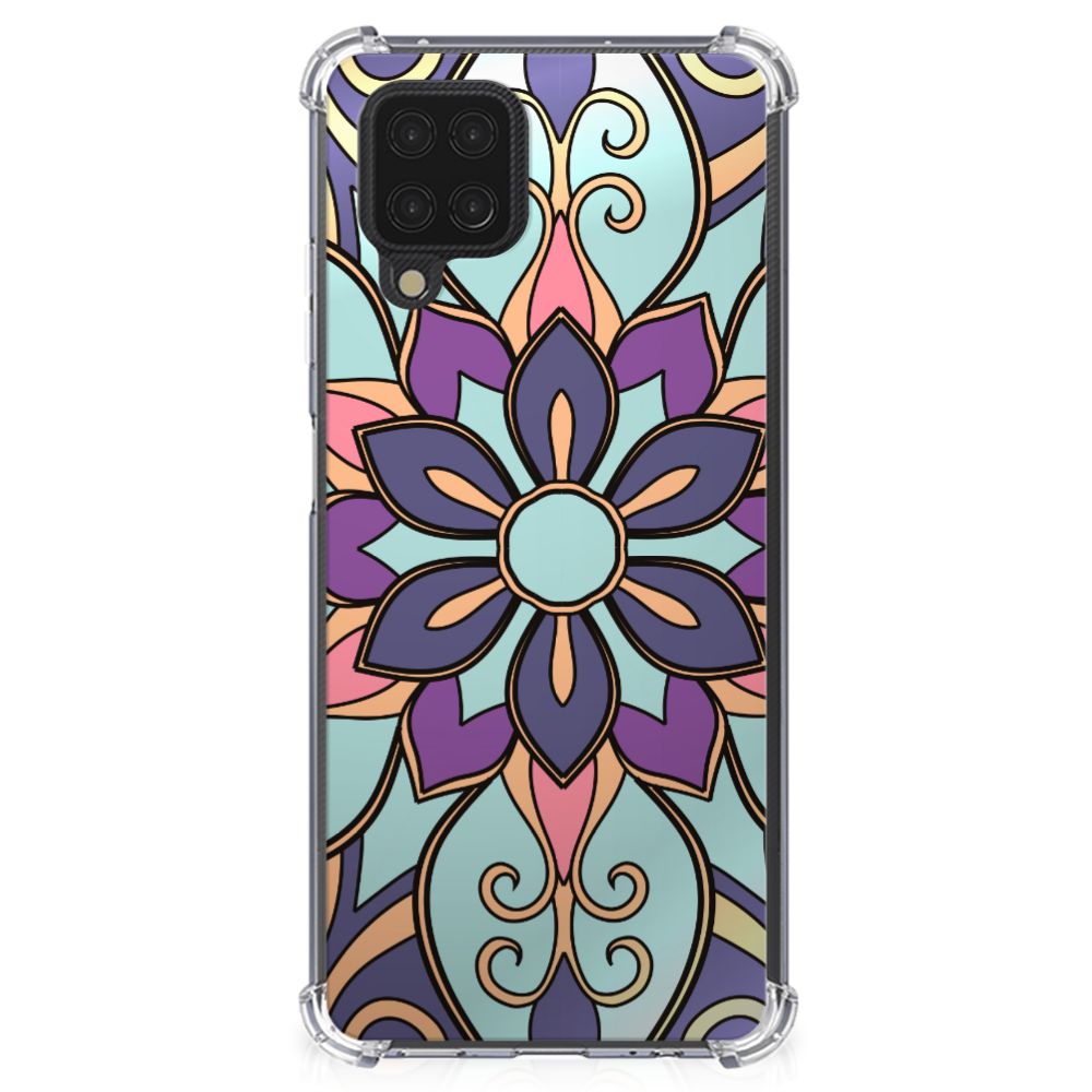 Samsung Galaxy A12 Case Purple Flower