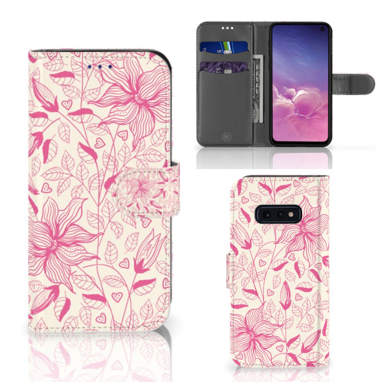 Samsung Galaxy S10e Hoesje Pink Flowers