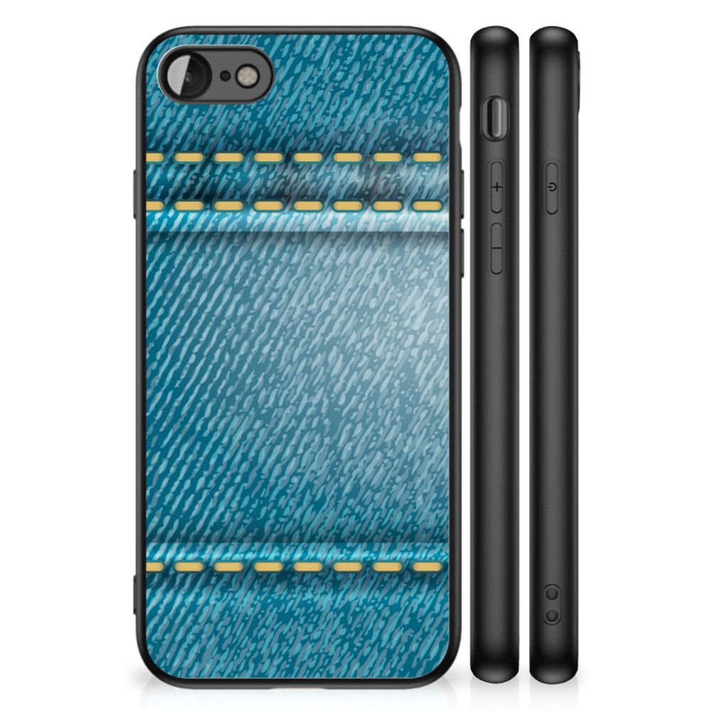 iPhone SE 2022 | SE 2020 | 7/8 GSM Cover Jeans in denim design showcasing back and side views.