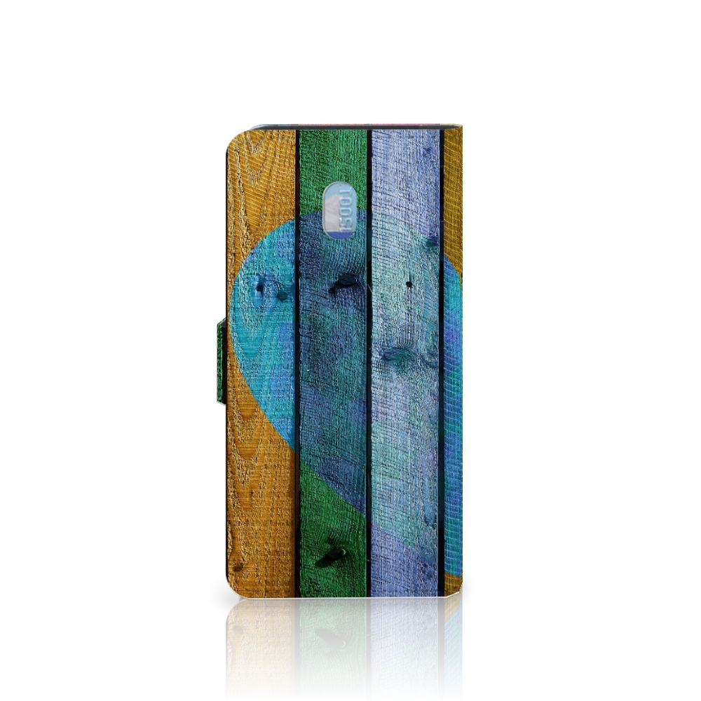 Xiaomi Redmi 8A Book Style Case Wood Heart - Cadeau voor je Vriend