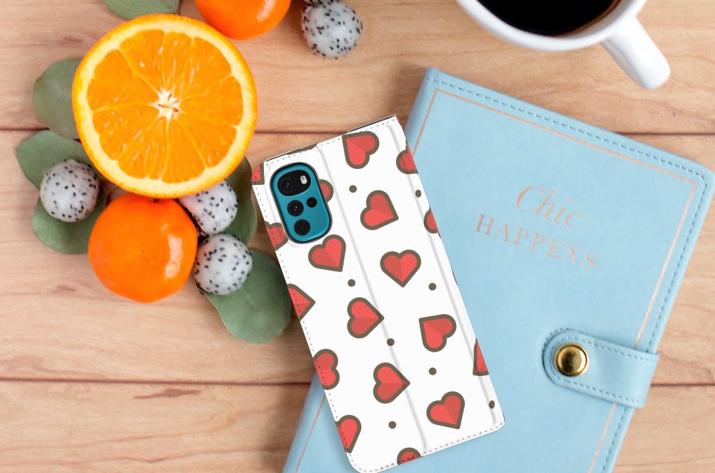 Motorola Moto G22 Hoesje met Magneet Hearts - B2C Telecom