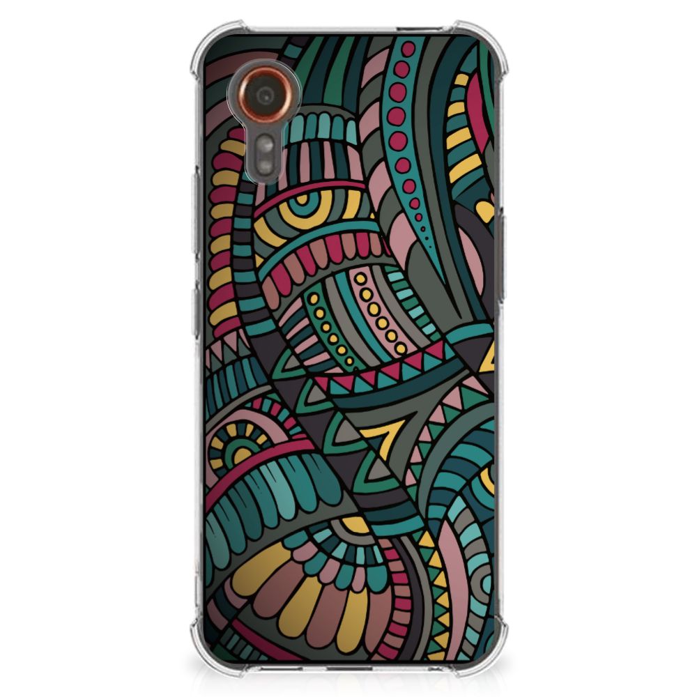 Samsung Galaxy Xcover 7 Doorzichtige Silicone Hoesje Aztec