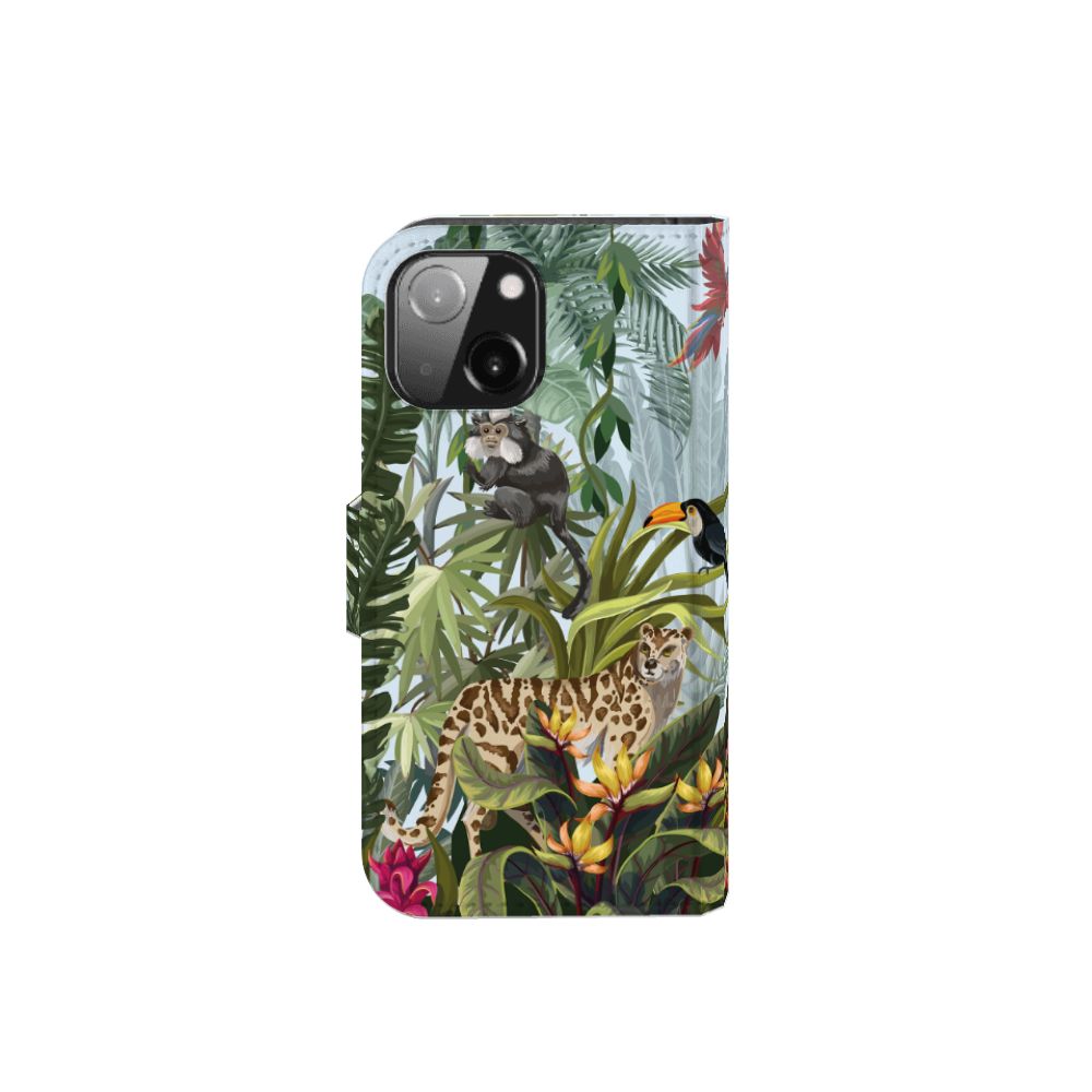 Telefoonhoesje met Pasjes voor iPhone 13 Mini Jungle