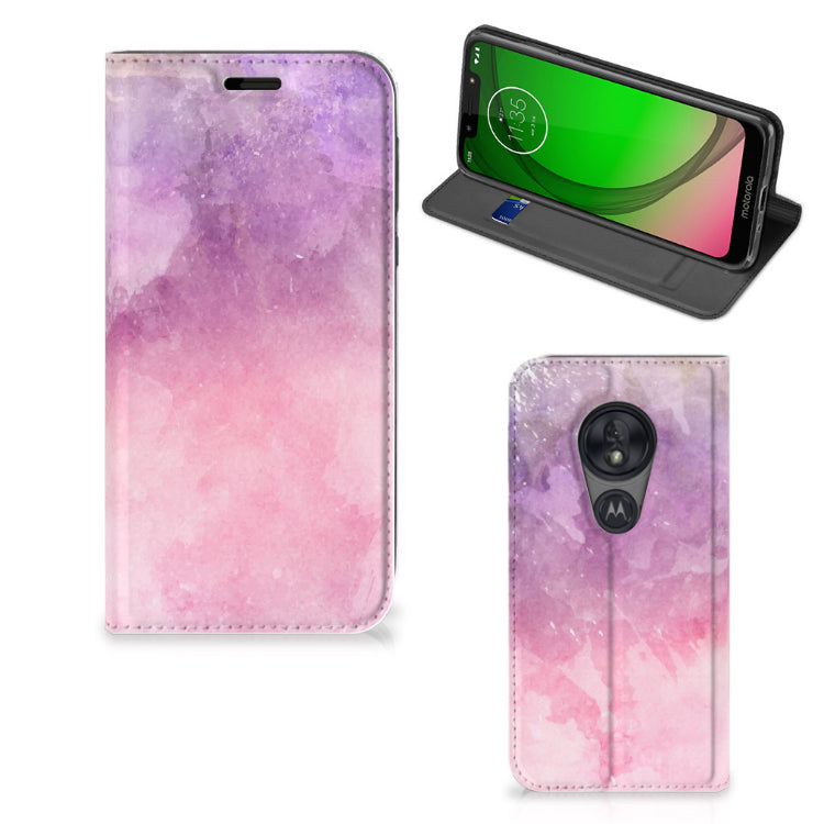 Bookcase Motorola Moto G7 Play Pink Purple Paint