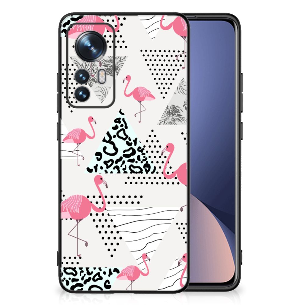 Xiaomi 12 | 12X Dierenprint Telefoonhoesje Flamingo Triangle B2C Telecom