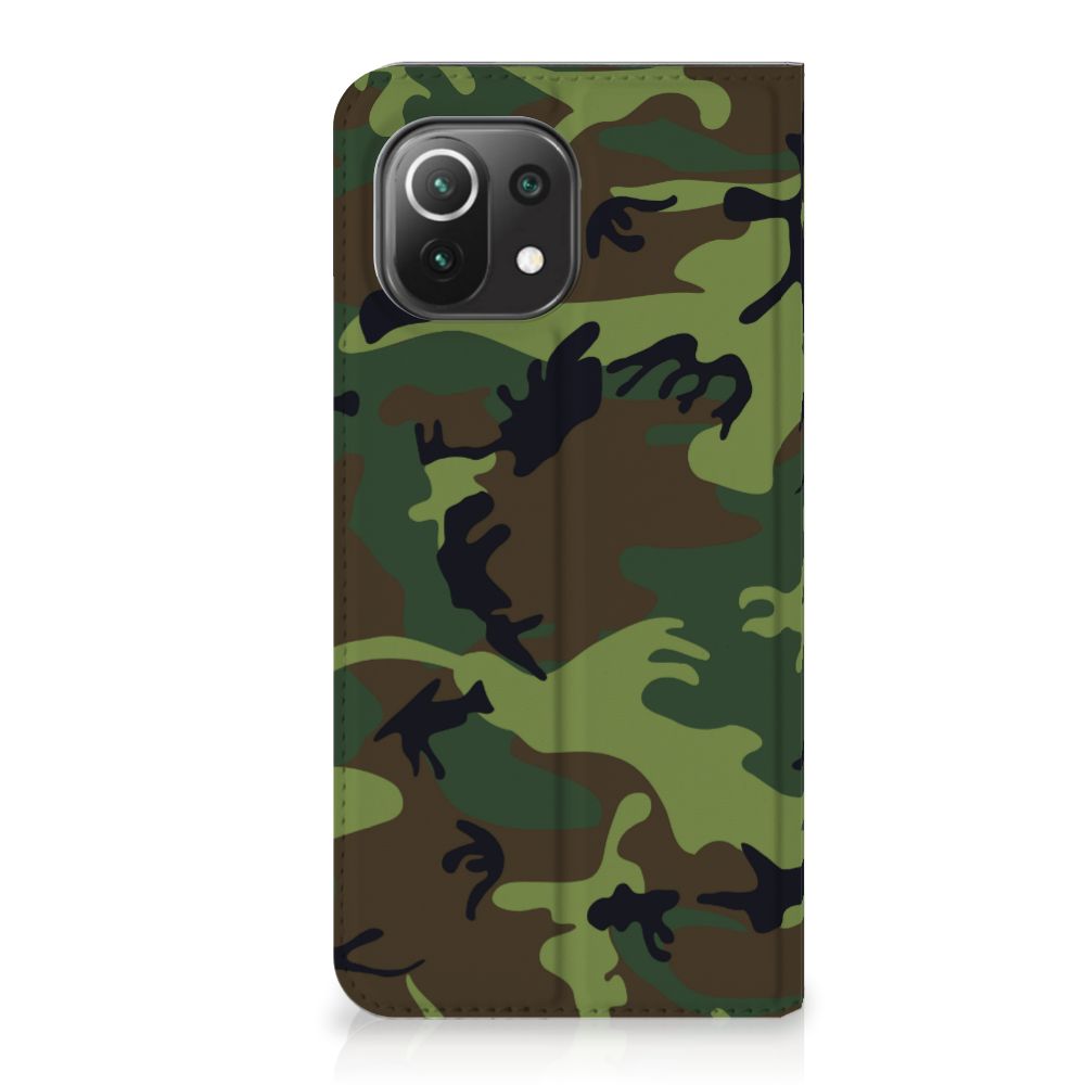 Xiaomi 11 Lite NE 5G | Mi 11 Lite Hoesje met Magneet Army Dark - B2C Telecom