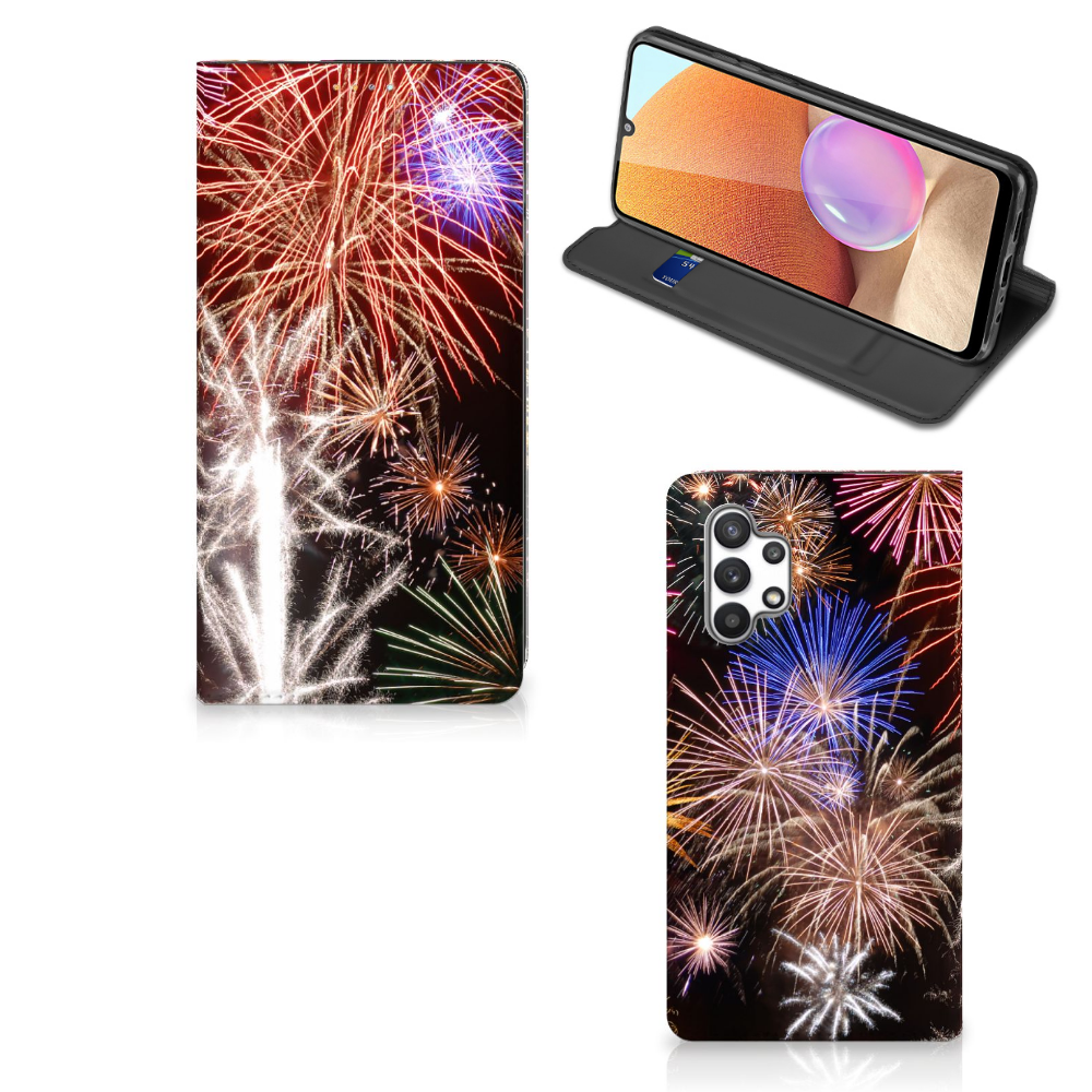 Samsung Galaxy A32 4G | A32 5G Enterprise Editie Hippe Standcase Vuurwerk - B2C Telecom