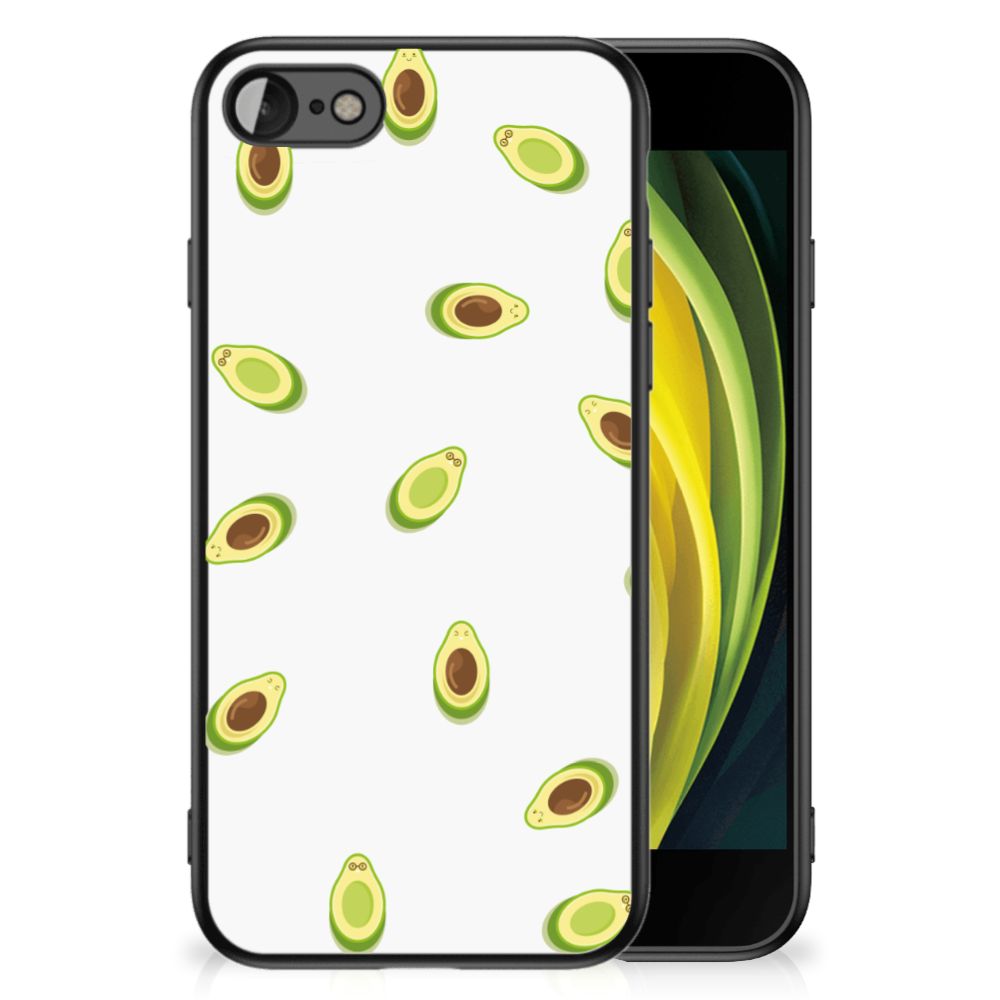 iPhone SE 2022 | SE 2020 | 7/8 Back Cover Hoesje Avocado met een kleurrijk avocado ontwerp.