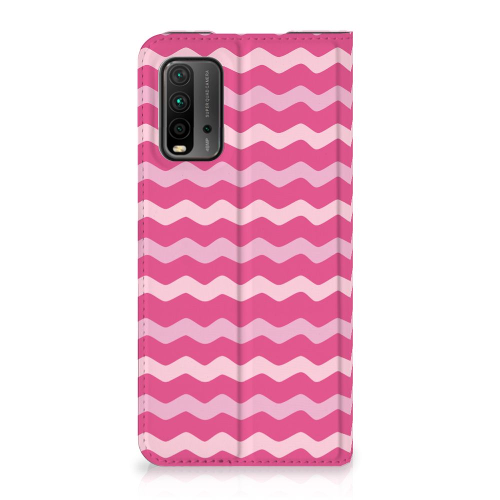Xiaomi Poco M3 | Redmi 9T Hoesje met Magneet Waves Pink - B2C Telecom