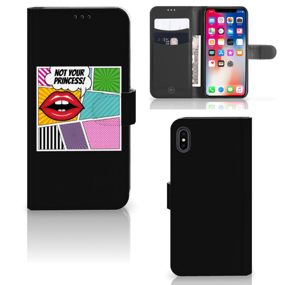Apple iPhone Xs Max Wallet Case met Pasjes Popart Princess