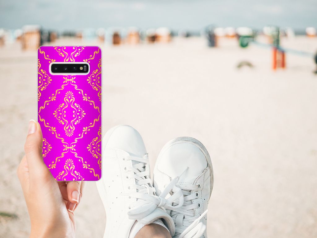 Siliconen Hoesje Samsung Galaxy S10 Plus Barok Roze
