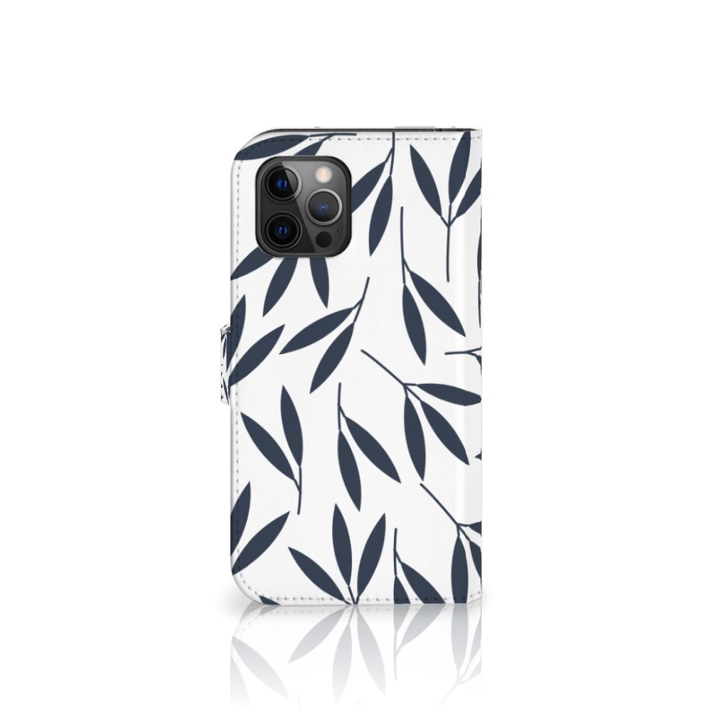 Apple iPhone 12 Pro Max Hoesje Leaves Blue