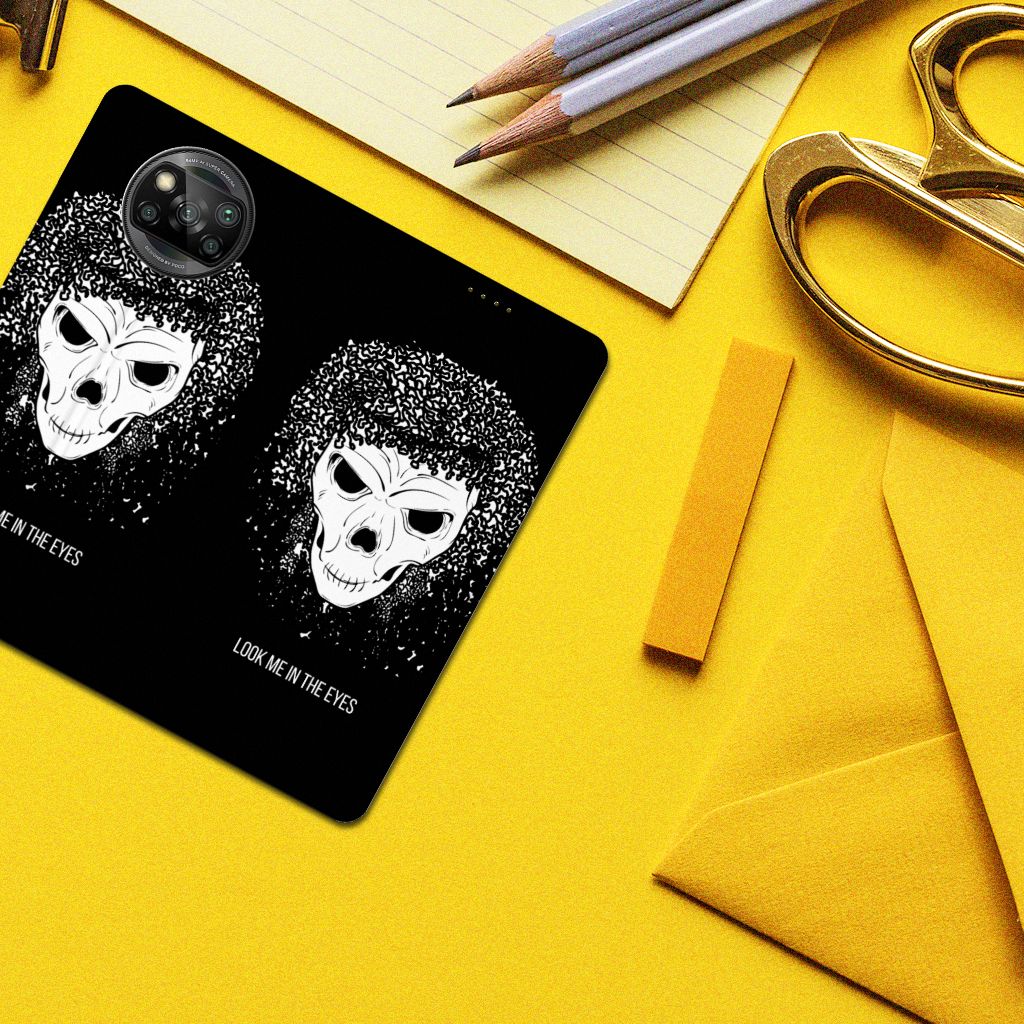 Mobiel BookCase Xiaomi Poco X3 Pro | Poco X3 Skull Hair - B2C Telecom