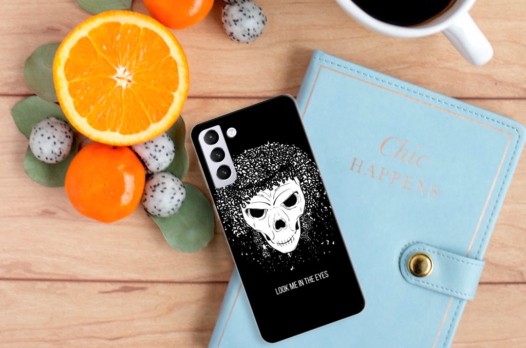 Silicone Back Case Samsung Galaxy S21 Plus Skull Hair B2C Telecom