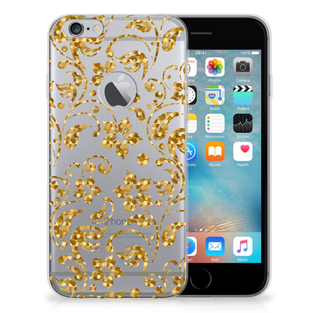 Apple iPhone 6 Plus | 6s Plus TPU Case Gouden Bloemen