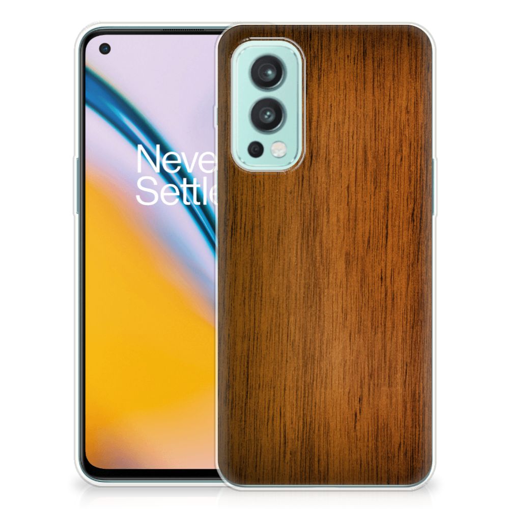 OnePlus Nord 2 5G Bumper Hoesje Donker Hout