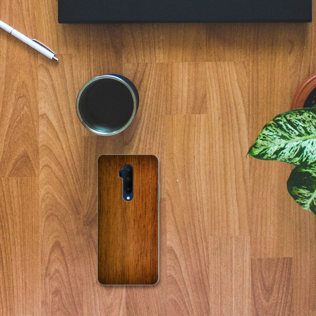 OnePlus 7T Pro Bumper Hoesje Donker Hout