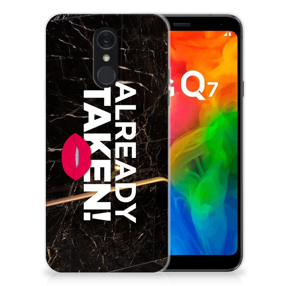 LG Q7 Siliconen hoesje met naam Already Taken Black