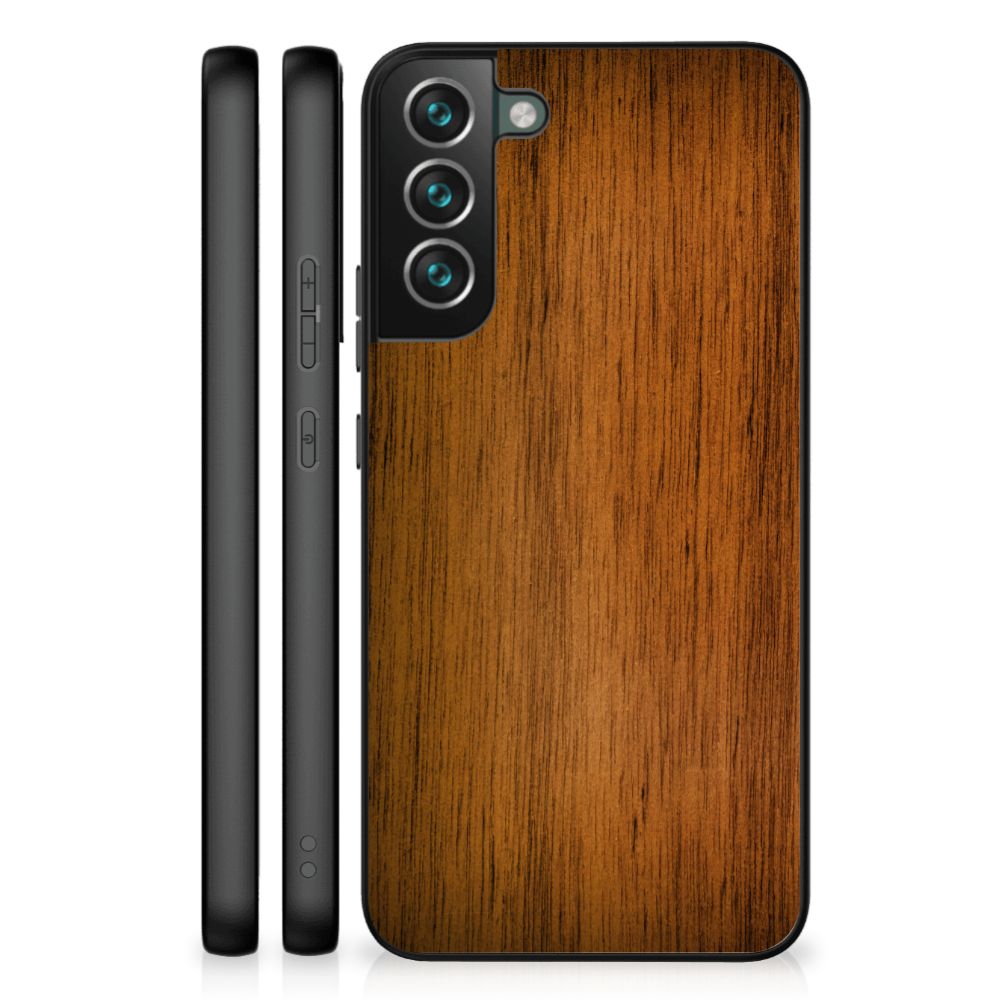 Samsung Galaxy S22 Plus Houten Print Telefoonhoesje Donker Hout