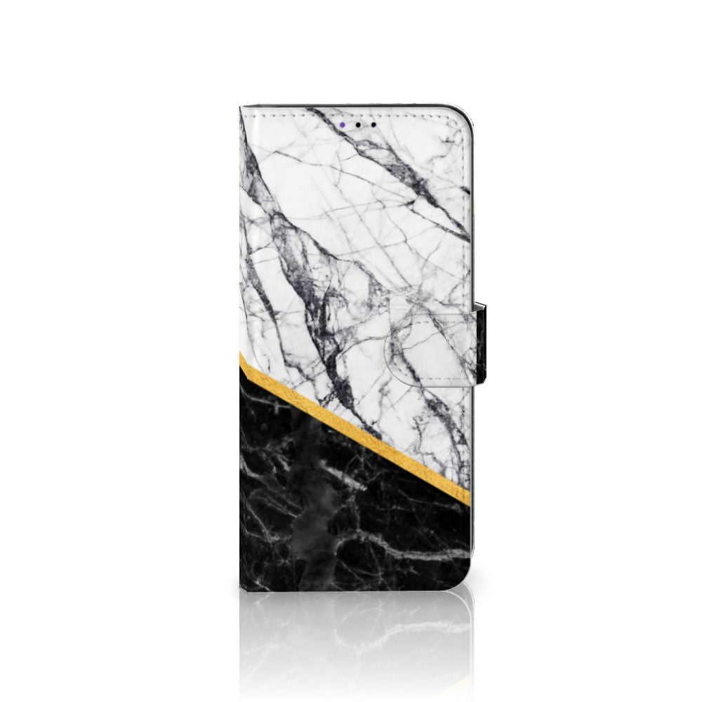 Samsung Galaxy A22 5G Bookcase Marmer Wit Zwart - Origineel Cadeau Man