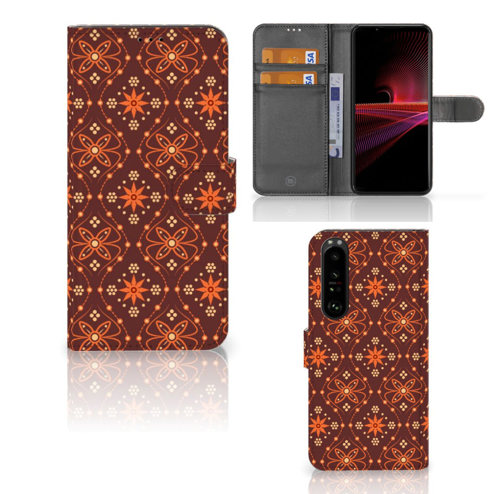 Sony Xperia 1 III Telefoon Hoesje Batik Brown