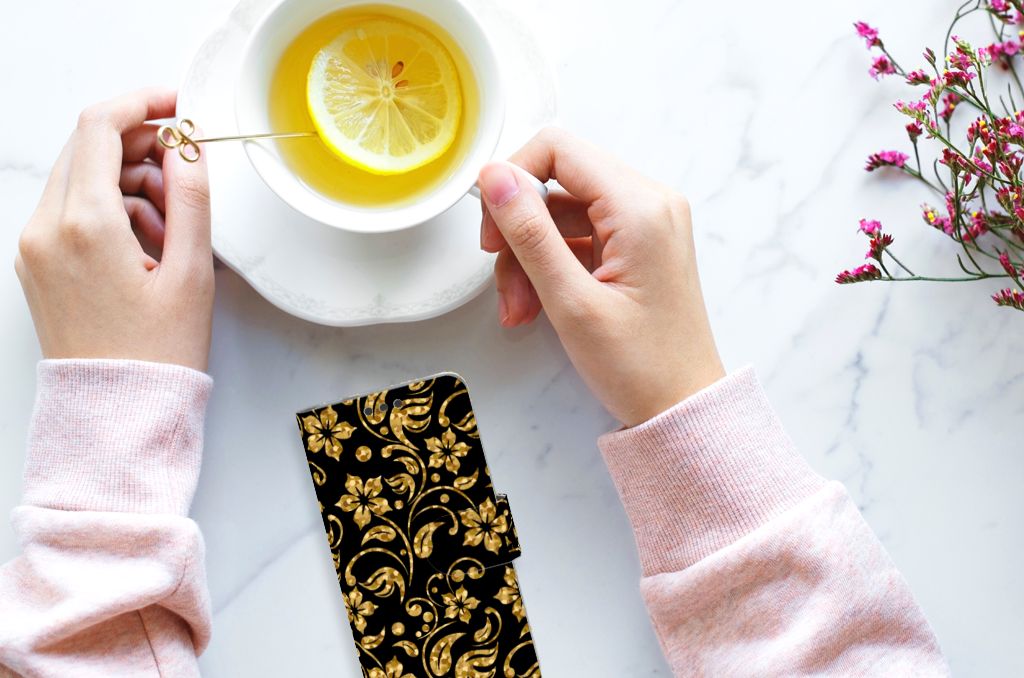 Microsoft Lumia 650 Hoesje Gouden Bloemen