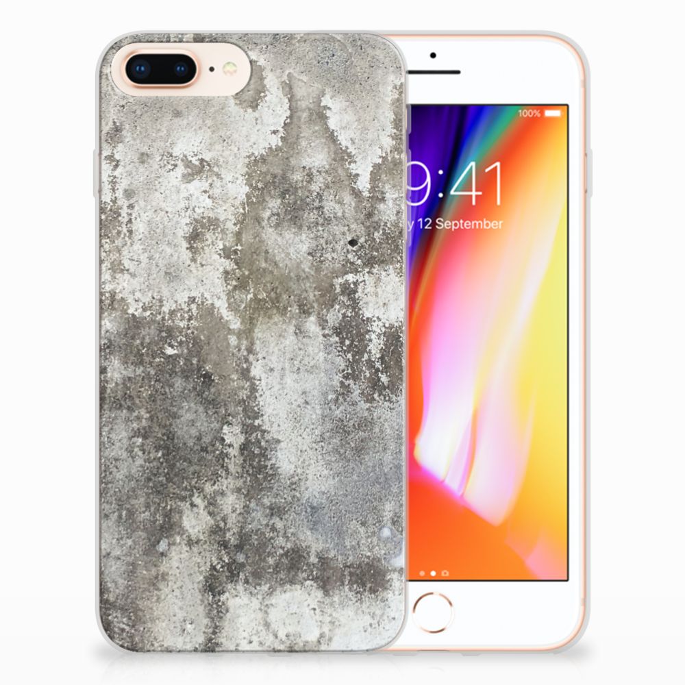 Apple iPhone 7 Plus | 8 Plus TPU Siliconen Hoesje Beton Print