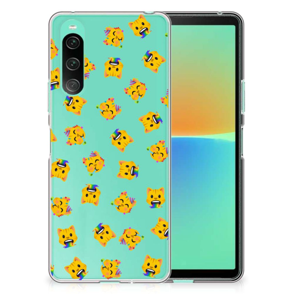 TPU bumper voor Sony Xperia 10 V Katten Emojis