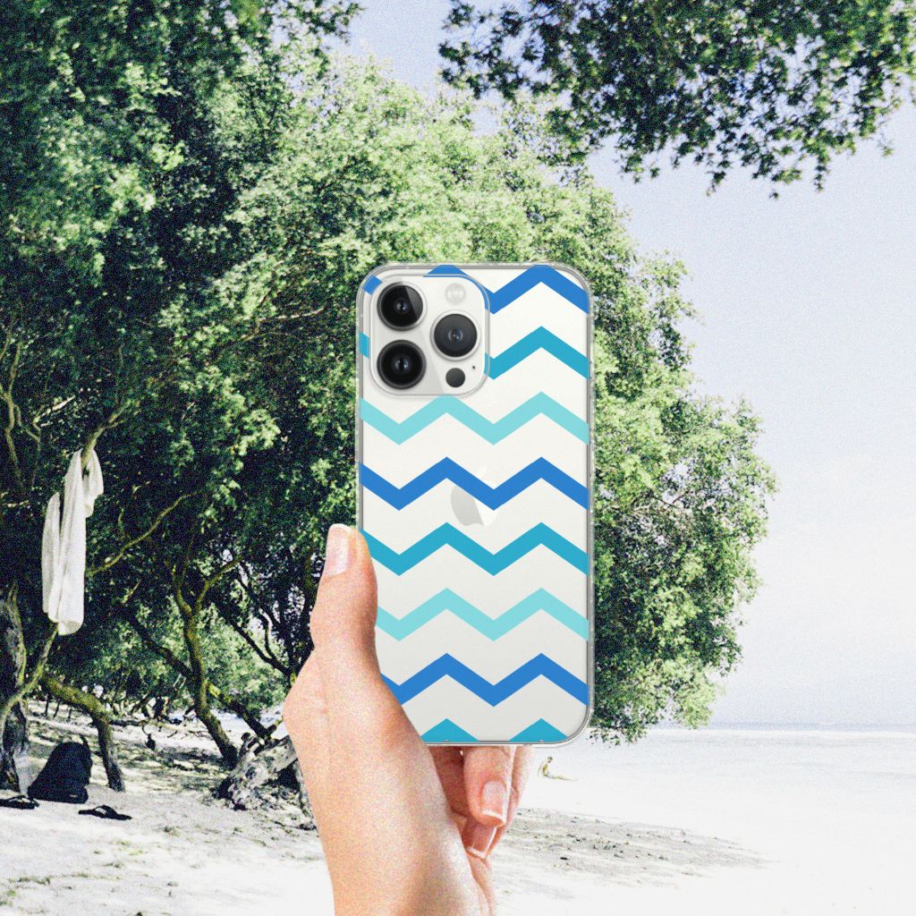 iPhone 13 Pro Max TPU bumper Zigzag Blauw B2C Telecom