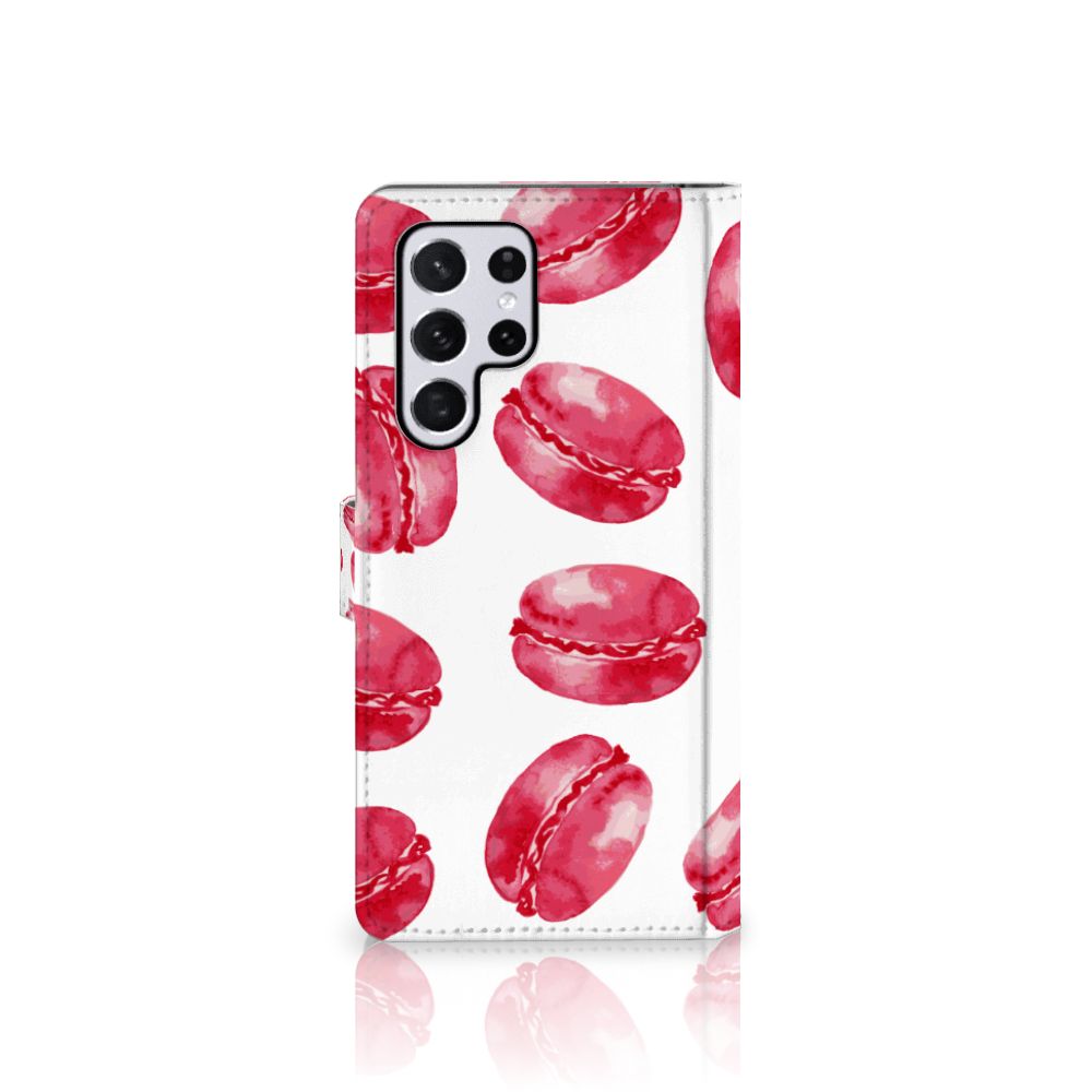 Samsung Galaxy S22 Ultra Book Cover Pink Macarons