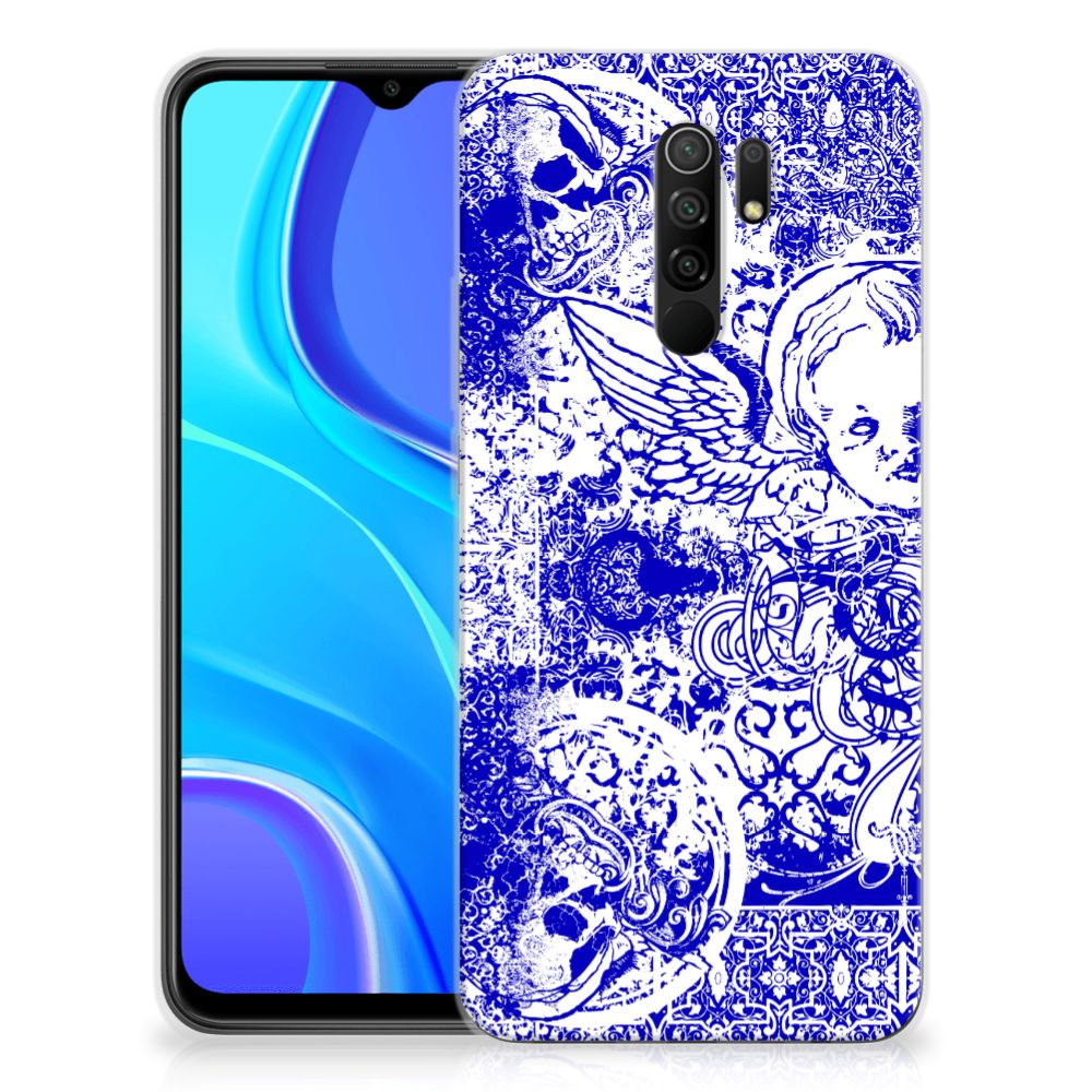 Silicone Back Case Xiaomi Redmi 9 Angel Skull Blauw B2C Telecom