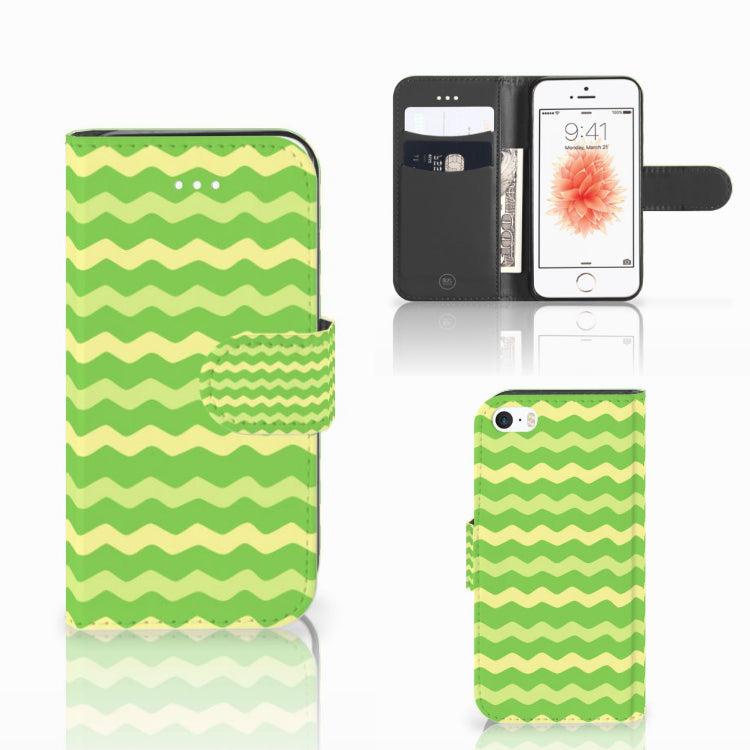 Apple iPhone 5 | 5s | SE Telefoon Hoesje Waves Green