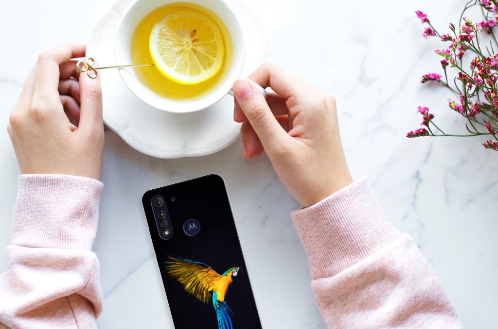 Motorola Moto G8 Power Lite TPU Hoesje Papegaai B2C Telecom