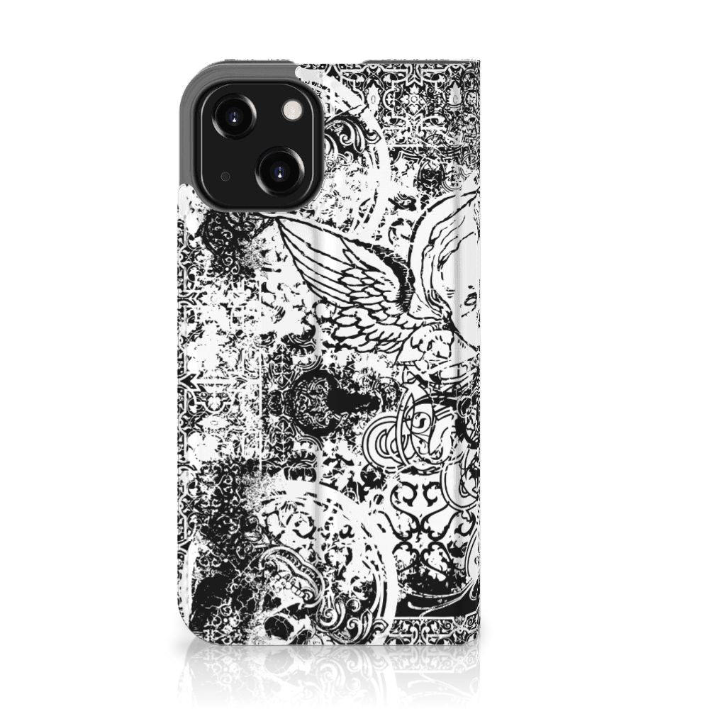 Mobiel BookCase iPhone 13 Mini Skulls Angel - B2C Telecom