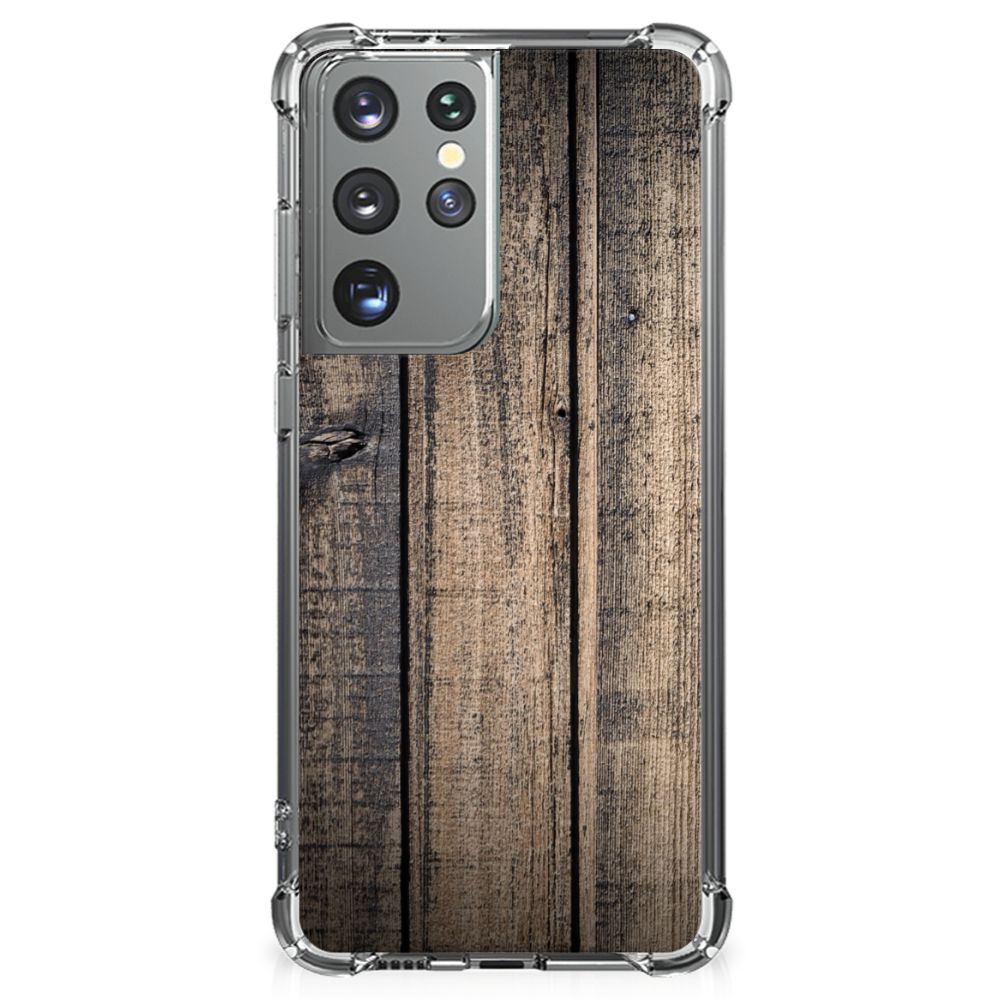 Samsung Galaxy S21 Ultra Stevig Telefoonhoesje Steigerhout B2C Telecom