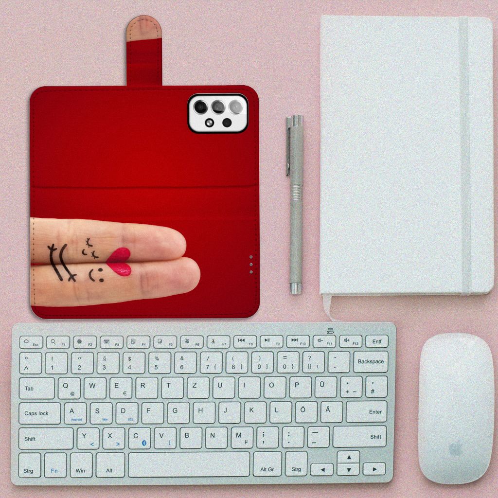 Samsung Galaxy A73 5G Wallet Case met Pasjes Liefde - Origineel Romantisch Cadeau