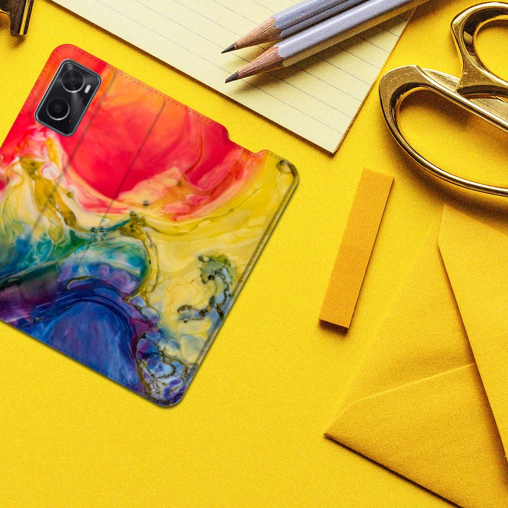 Bookcase OPPO A96 | A76 Watercolor Dark - B2C Telecom