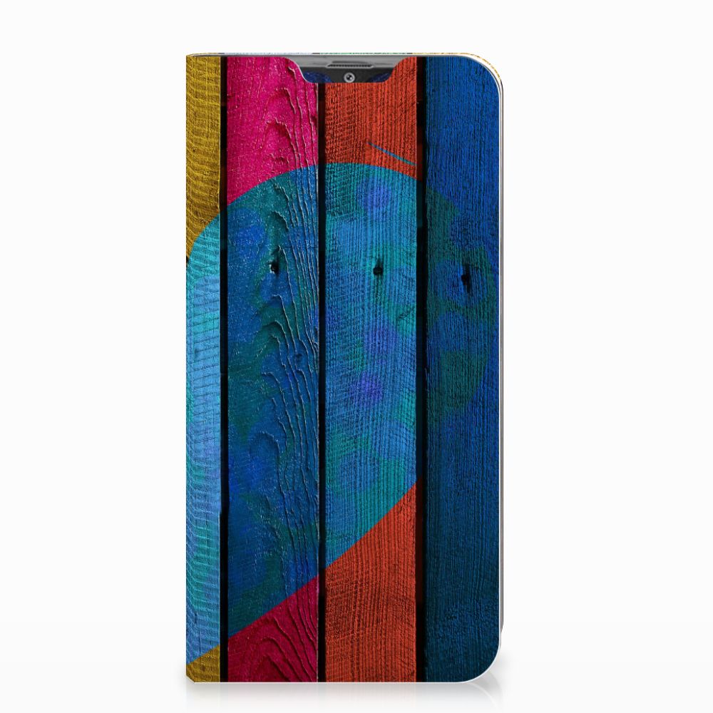 Samsung Galaxy A30 Book Wallet Case Wood Heart - Cadeau voor je Vriend